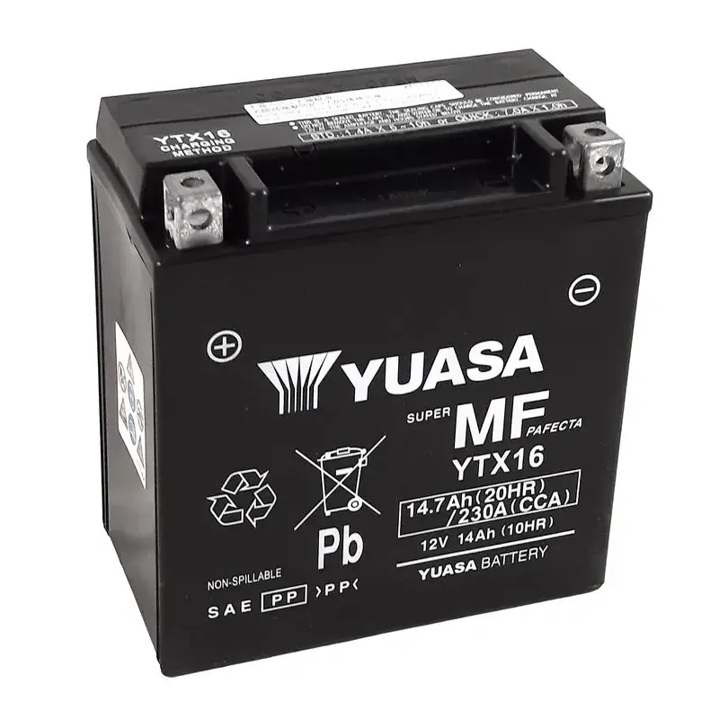 Batterie YUASA W/C sans entretien activée usine - YTX16 FA