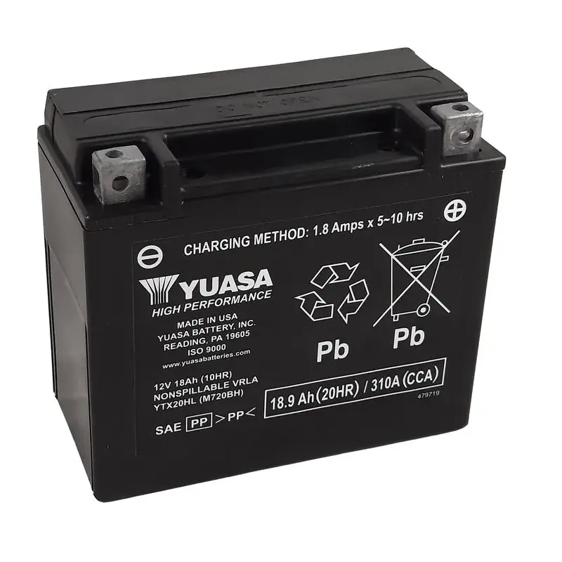 Batterie YUASA W/C sans entretien activée usine - YTX20HL FA