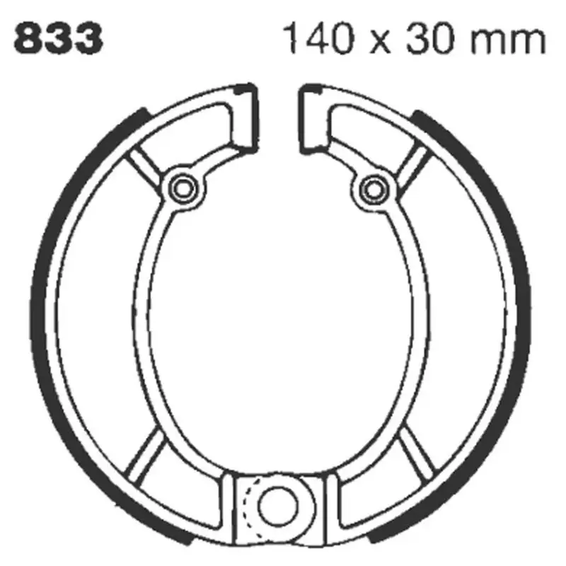 BRAKE SHOE WATER GROOVED SERIES ORGANIC