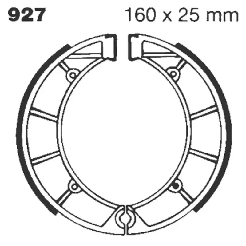 BRAKE SHOE WATER GROOVED SERIES ORGANIC