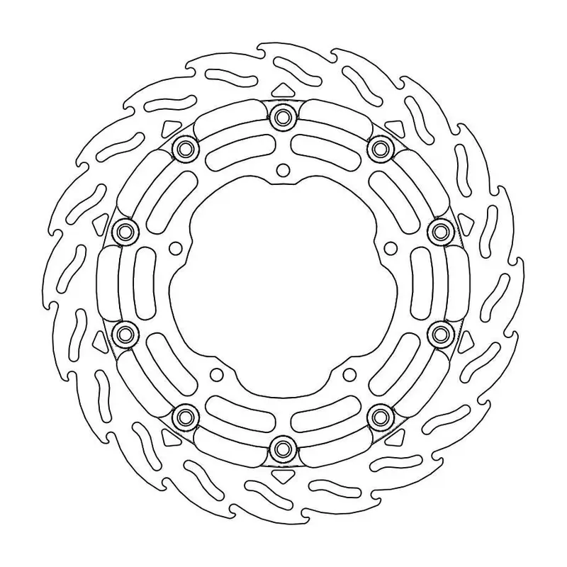 BRAKE ROTOR FLOATING FLAME FLAMED BLACK