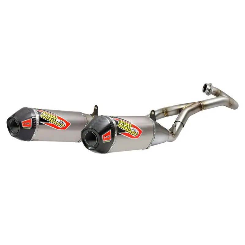 EXHAUST SYSTEM T-6 EURO DUAL STAINLESS WITH TITANIUM CANISTERS & CARBON END CAP