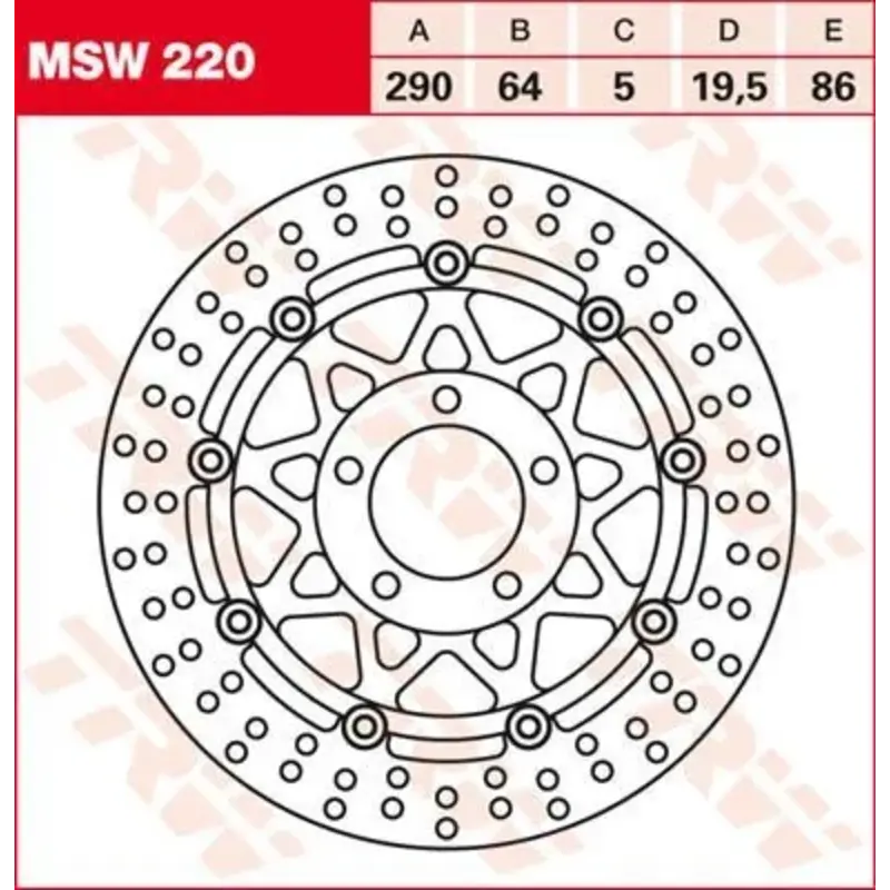 BRAKE ROTOR FLOATING 290 ROUND STANDARD-DESIGN
