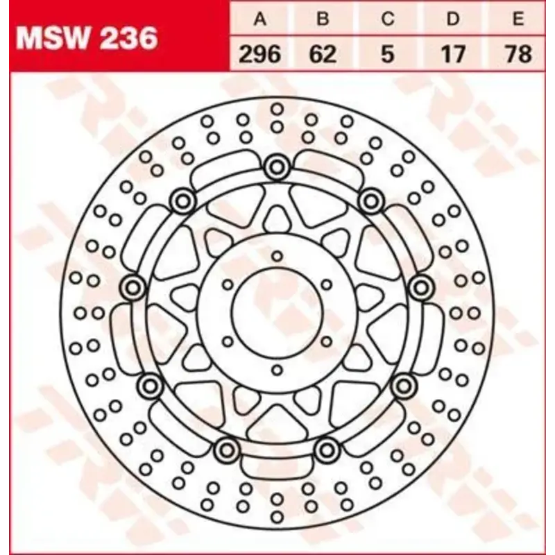 BRAKE ROTOR FLOATING 296 ROUND STANDARD-DESIGN