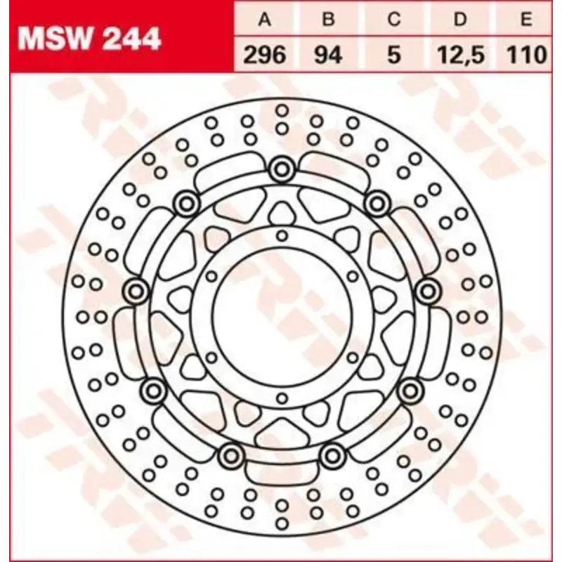 BRAKE ROTOR FLOATING 296 ROUND STANDARD-DESIGN