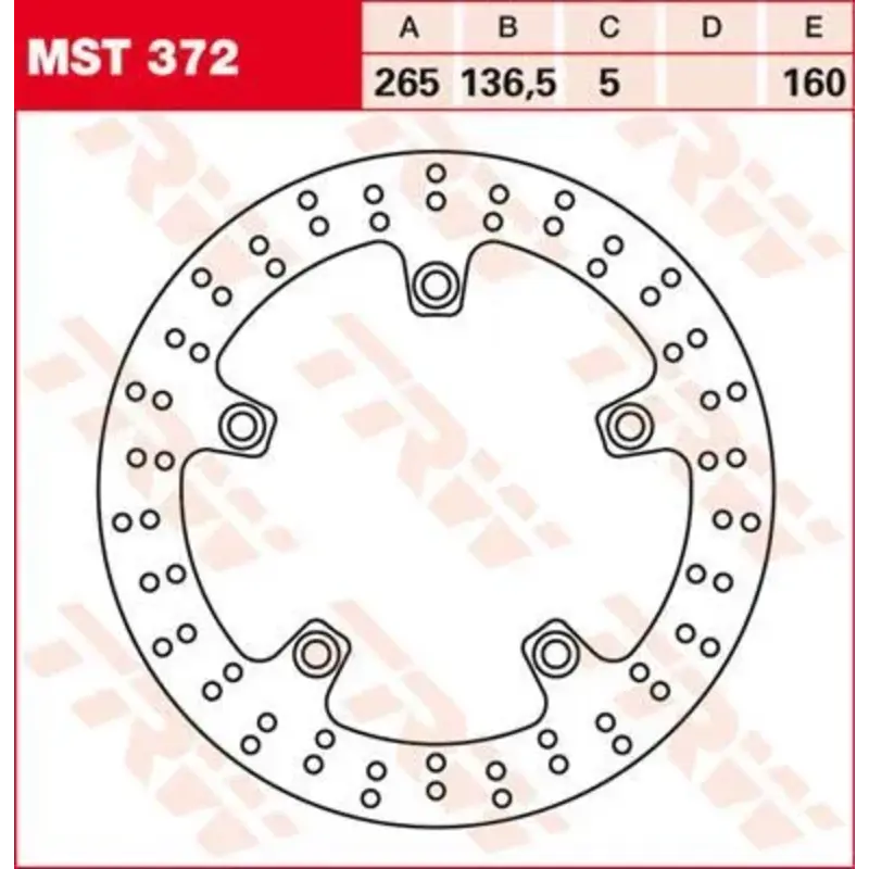 BRAKE ROTOR FIXED 265 ROUND REAR