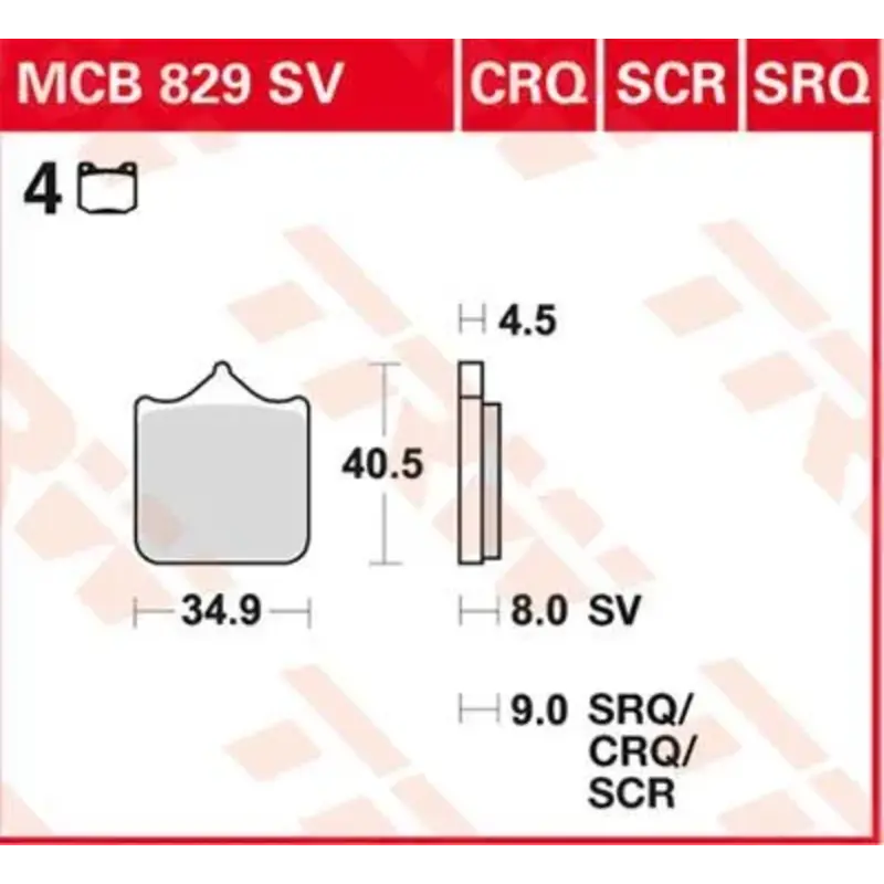 BRAKE PAD SV SINTER PERFORMANCE STREET