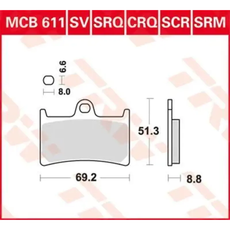BRAKE PAD SRM SINTER SCOOTER  125