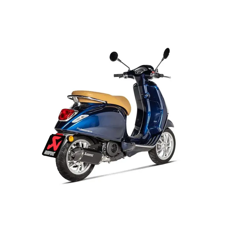 SLIP-ON LINE MUFFLER BLACK STAINLESS STEEL CARBON END CAP