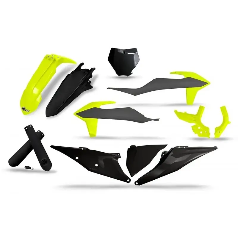 Kit plastiques UFO noir/gris/jaune fluo - KTM
