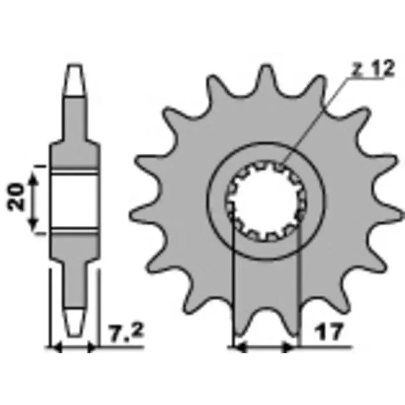 Pignon PBR acier standard 600M - 420