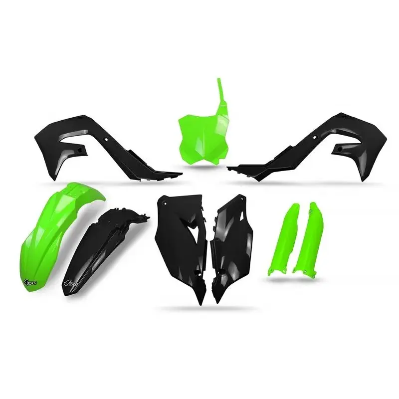 Kit plastiques UFO noir/vert fluo - Kawasaki