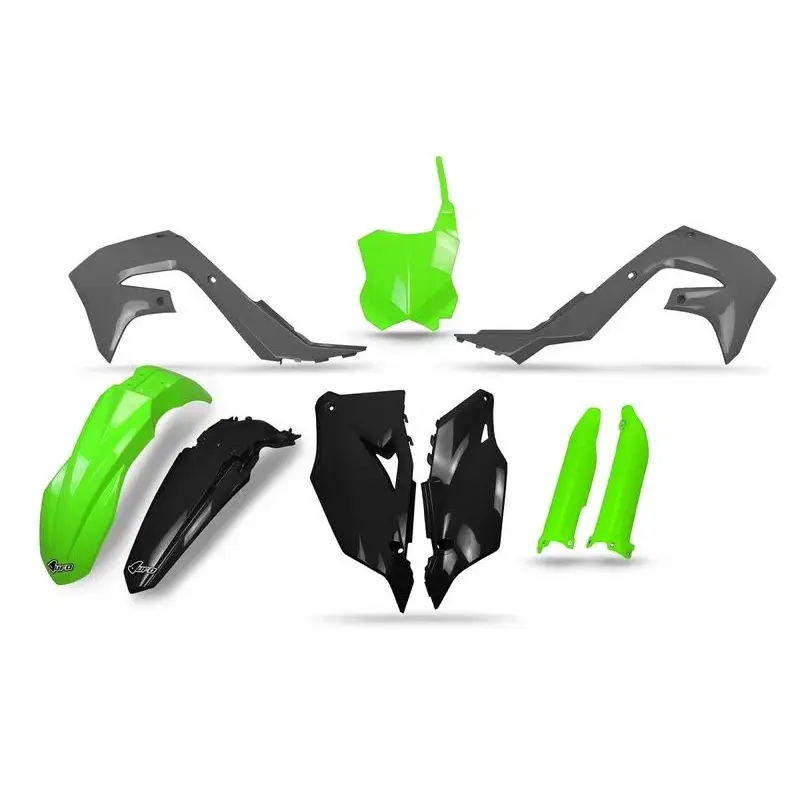 Kit plastiques UFO noir/gris/vert fluo - Kawasaki
