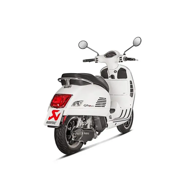 SLIP-ON LINE MUFFLER BLACK STAINLESS STEEL CARBON END CAP