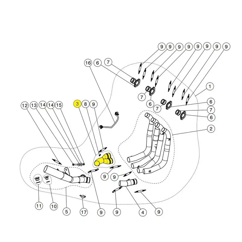 COLLECTOR HEADER STAINLESS STEEL LEFT