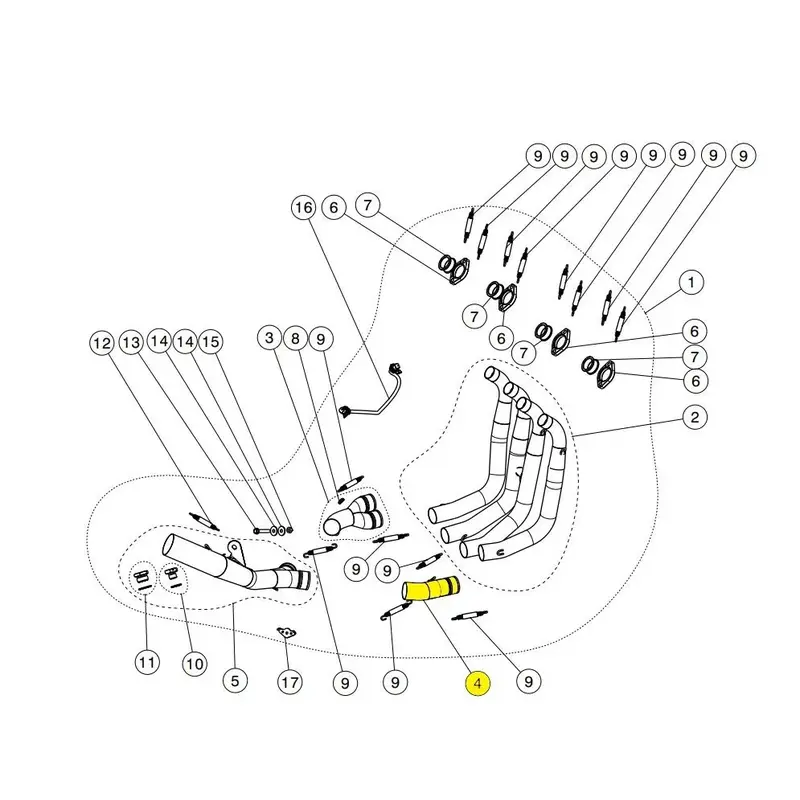 COLLECTOR HEADER STAINLESS STEEL RIGHT