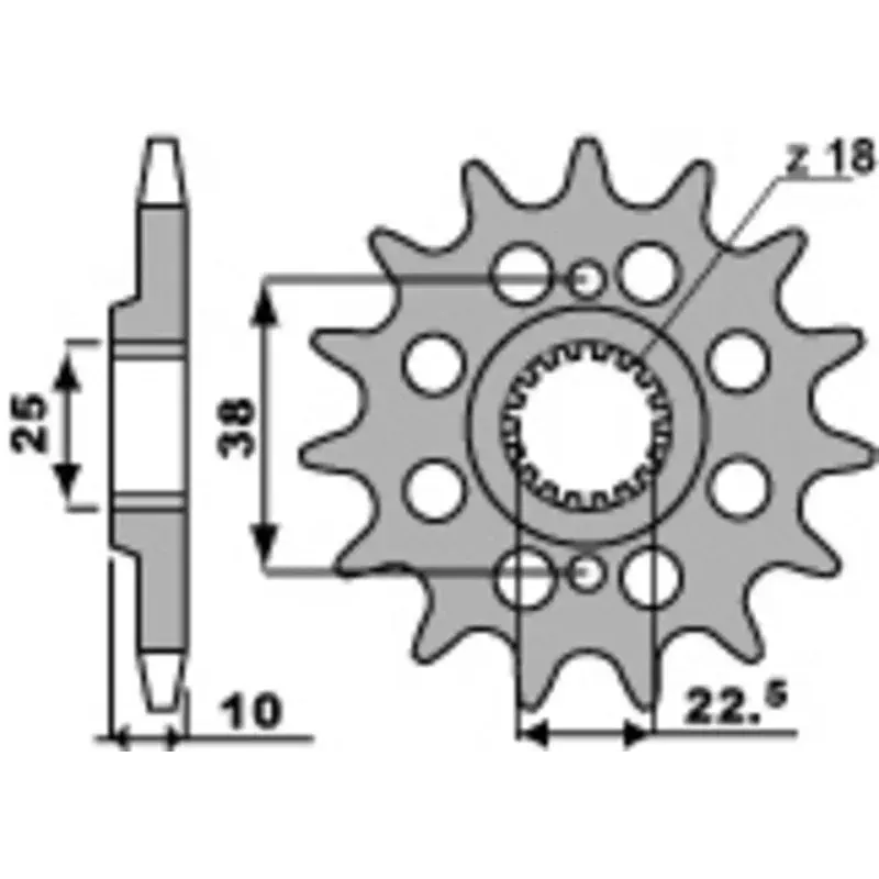 Pignon PBR acier anti-boue 2200 - 520