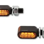 Clignotants LED CNC HIGHSIDER Little Bronx, noir, verre teinté, homologué E, paire