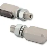 Clignotants LED CNC HIGHSIDER Little Bronx, argent, verre teinté, homologués E, la paire