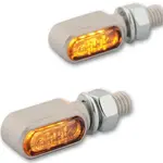 Clignotants LED CNC HIGHSIDER Little Bronx, argent, verre teinté, homologués E, la paire