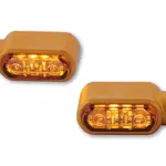 Clignotants LED CNC HIGHSIDER Little Bronx, or, verre teinté, homologué E, paire