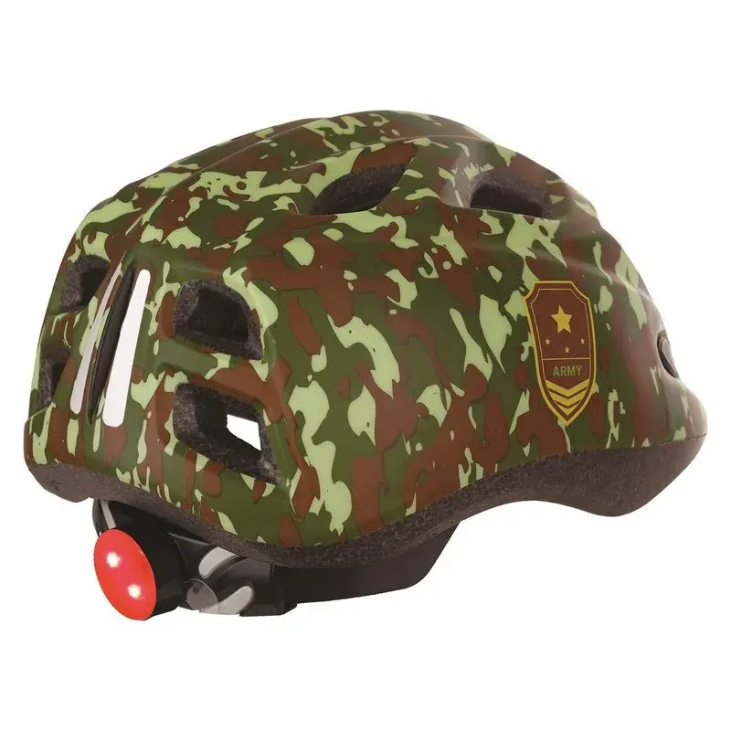 Casque militaire junior avec lumière POLISPORT Led taille S 52/56 cm