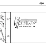 Silencieux MIVV universel Mover acier inoxydable noir - Côté droit
