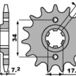 Pignon PBR acier standard 266 - 520