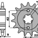 Pignon PBR acier standard 276 - 520