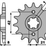 Pignon PBR acier standard 575 - 520