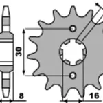 Pignon PBR acier anti-boue 718 - 520