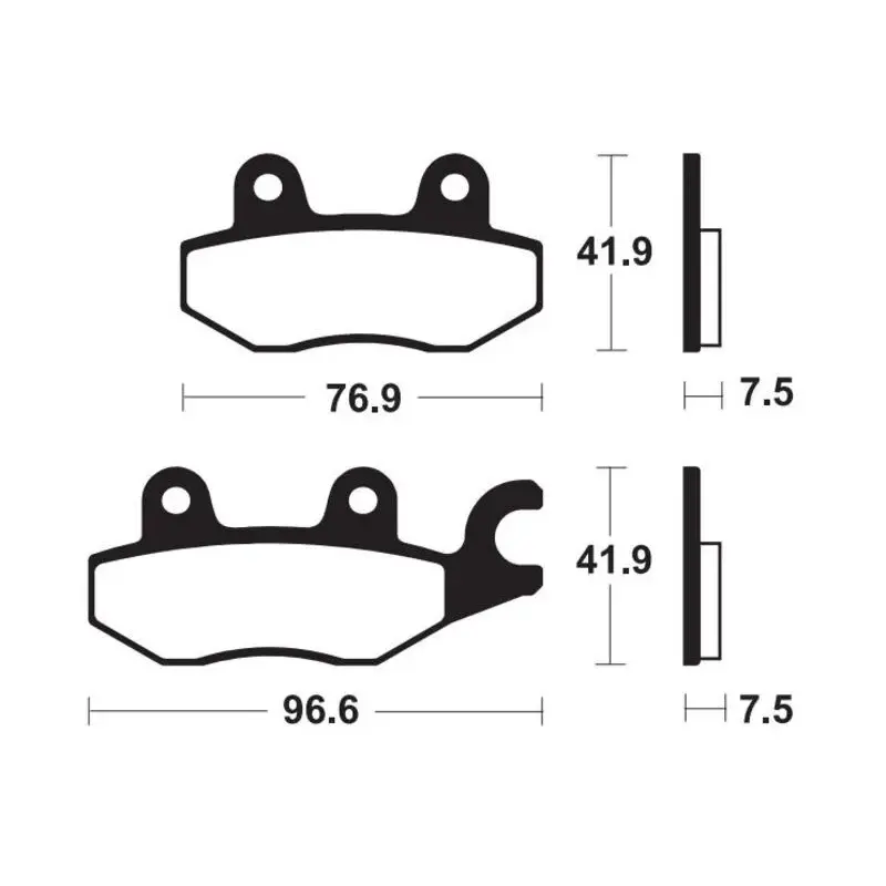 Plaquettes de frein TECNIUM métal fritté - MF455