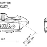 Etrier de frein avant droit BREMBO M4 titane Ø34mm