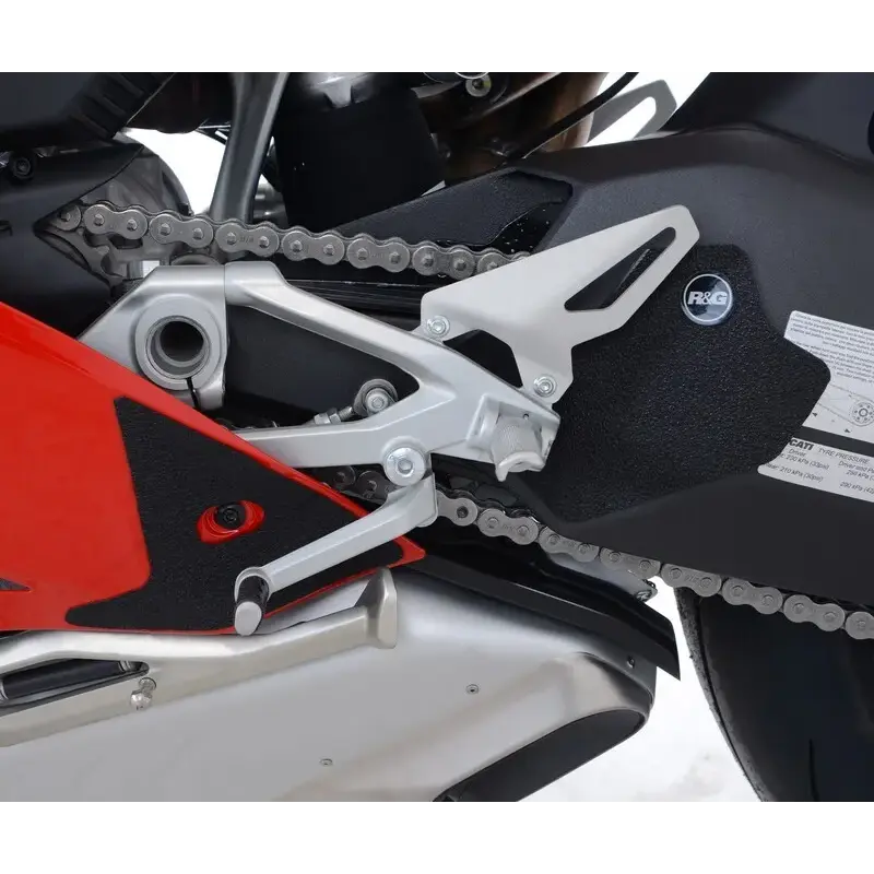 Adhésif anti-frottement R&G RACING platines repose-pieds/bras oscillant noir (3 pièces) Ducati 1100 Panigale V4