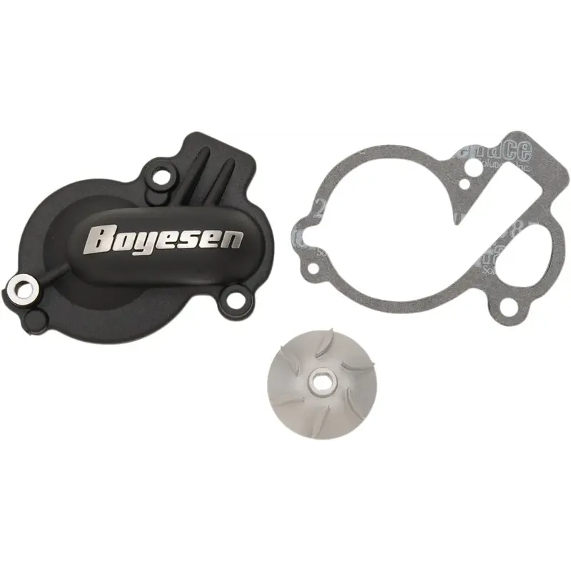 WATER PUMP COVER & IMPELLER KIT SUPERCOOLER ALUMINUM BLACK