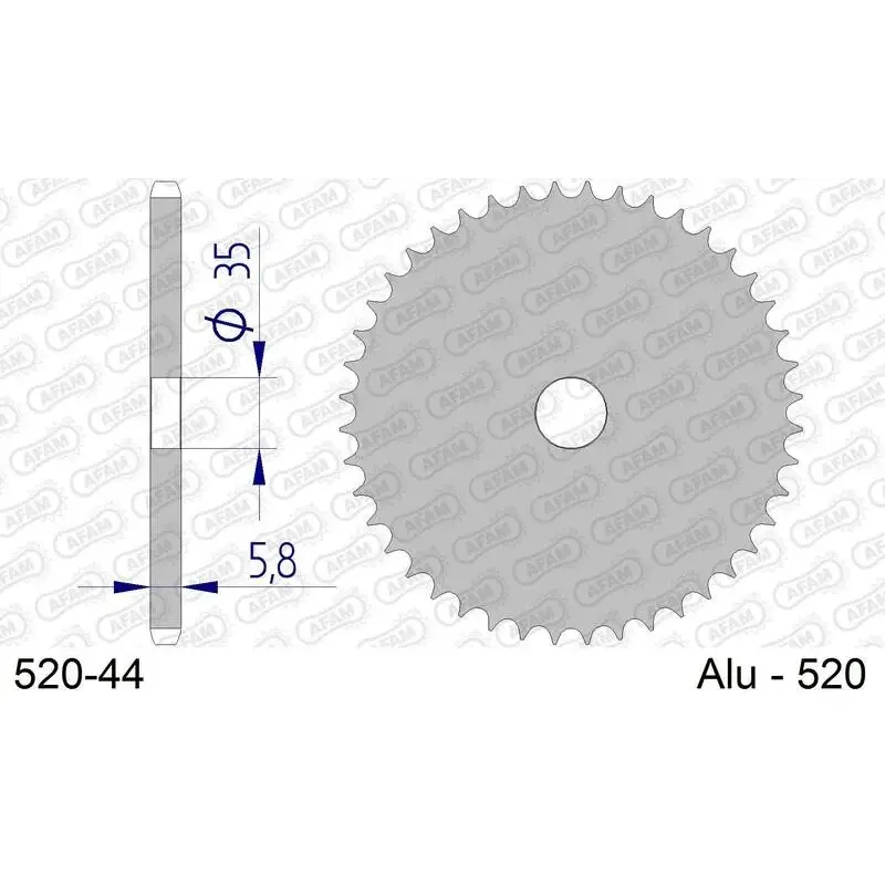 Couronne AFAM aluminium ultra-light anodisé dur 17404 - 520