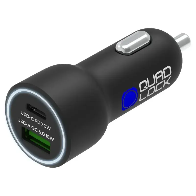 Chargeur allume-cigare QUAD LOCK double USB (C+A) 48W